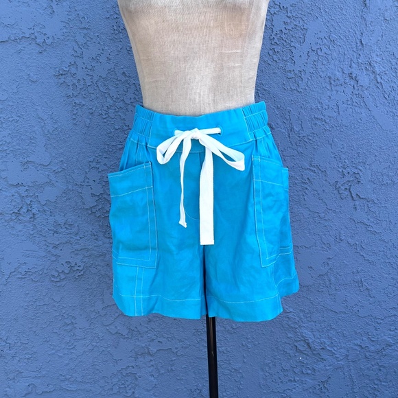 NWT Maeve Linen blue shorts XS a summer basic - Picture 1 of 8